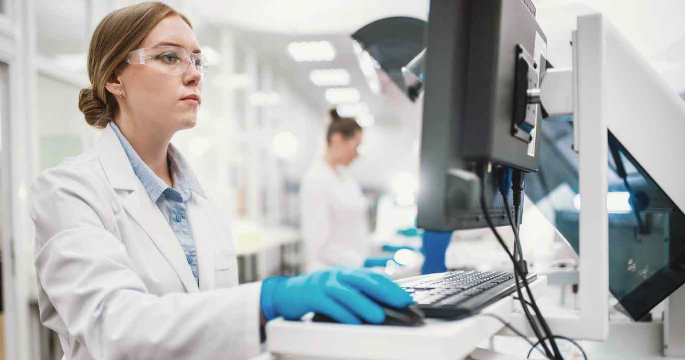 Doctor on computer